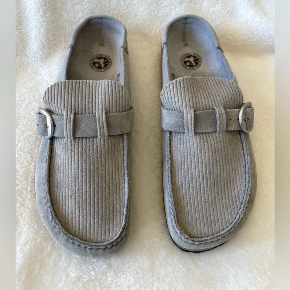 Birkenstock Buckley Suede Embossed Clogs 40 Gray Size 9 $179 - Picture 2 of 11